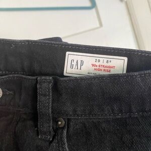 GAP Black High-Rise Straight Jeans
